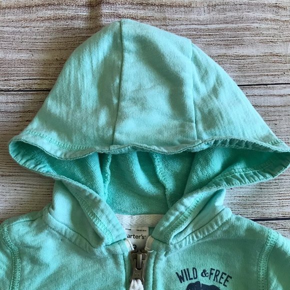 Carter's Baby Mint Wild & Free Zip Hoodie Size 9M - Picture 3 of 9